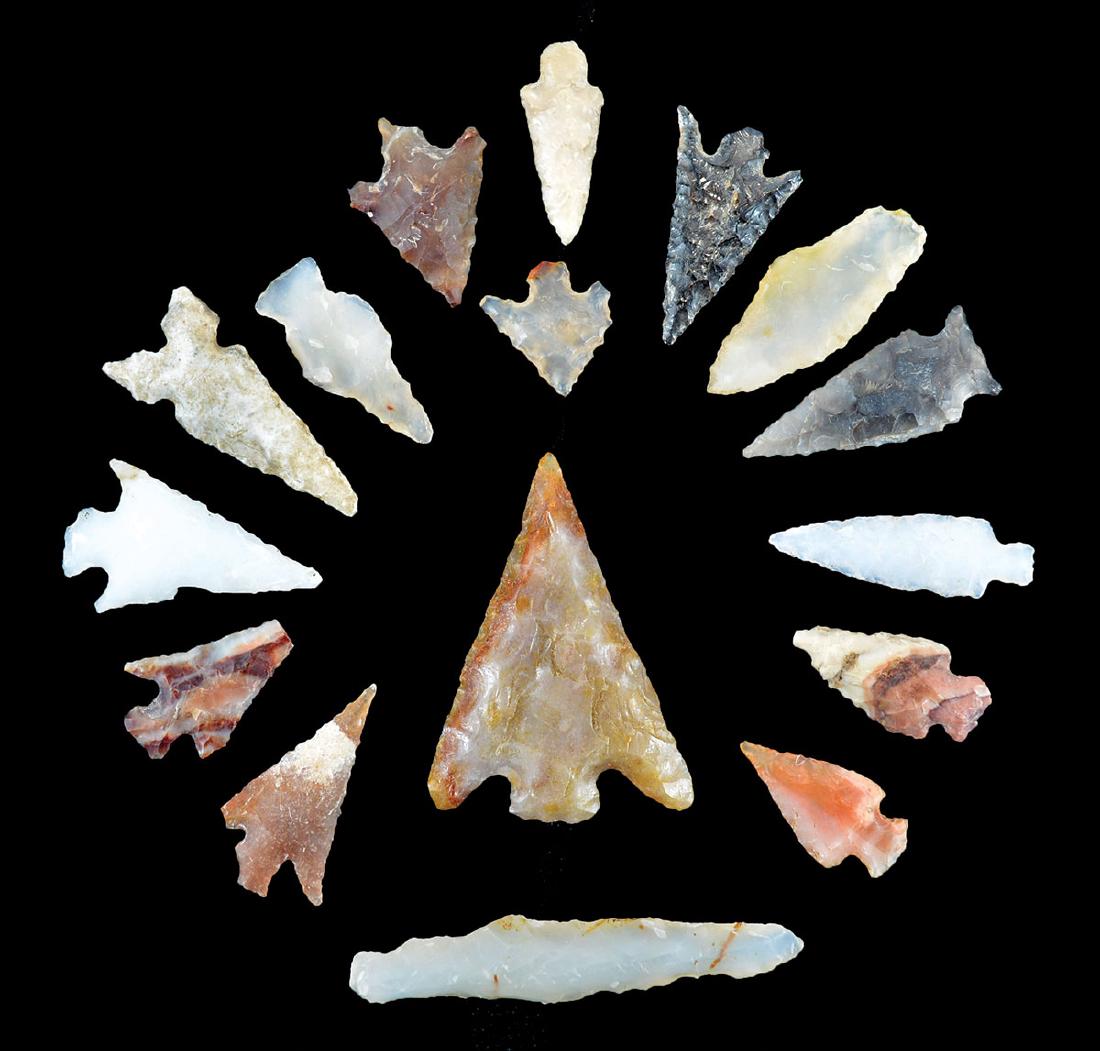 Group of 16 Columbia River Points.  1/2"-1 3/4".  Some (1 of 1)