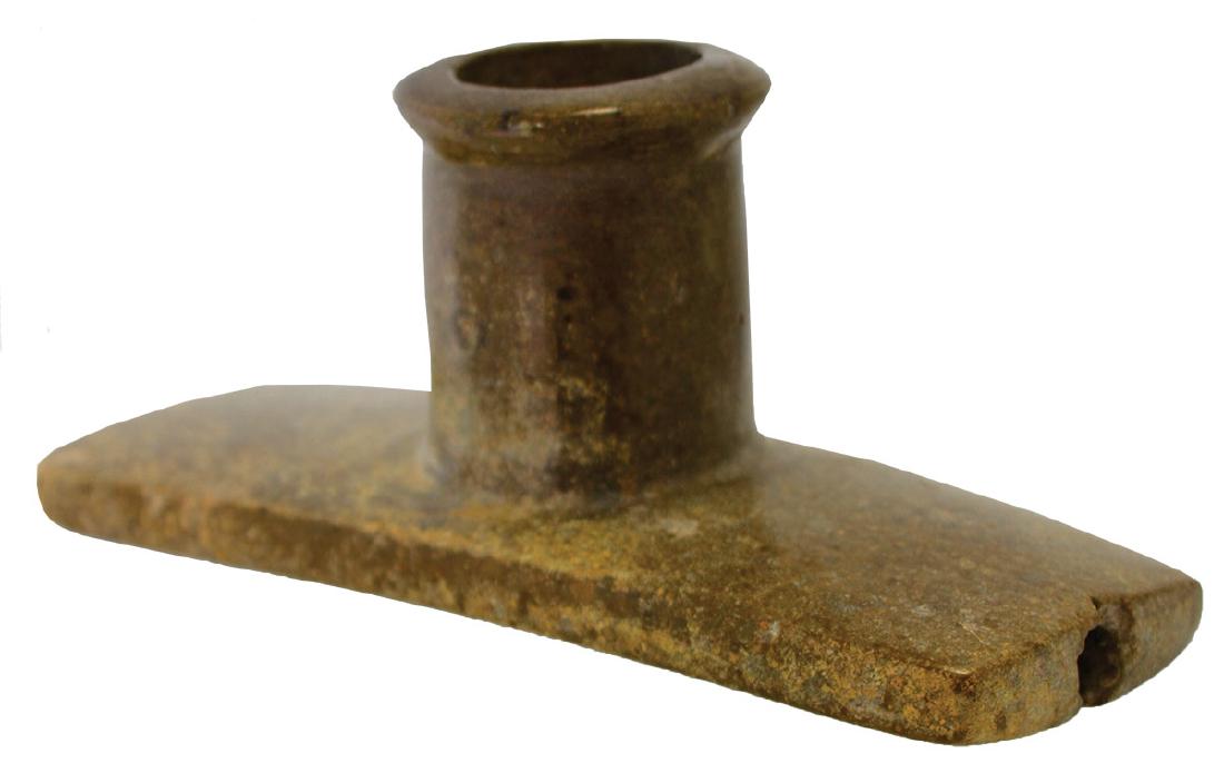 3 3/4" Hopewell Platform Pipe.  OH.  Pipestone.  Sold (1 of 3)