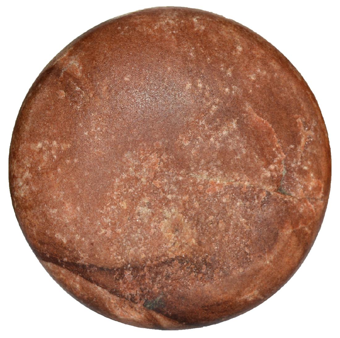 3 3/8" Red Quartz Biscuit Discoidal.  TN.  Back side (1 of 4)