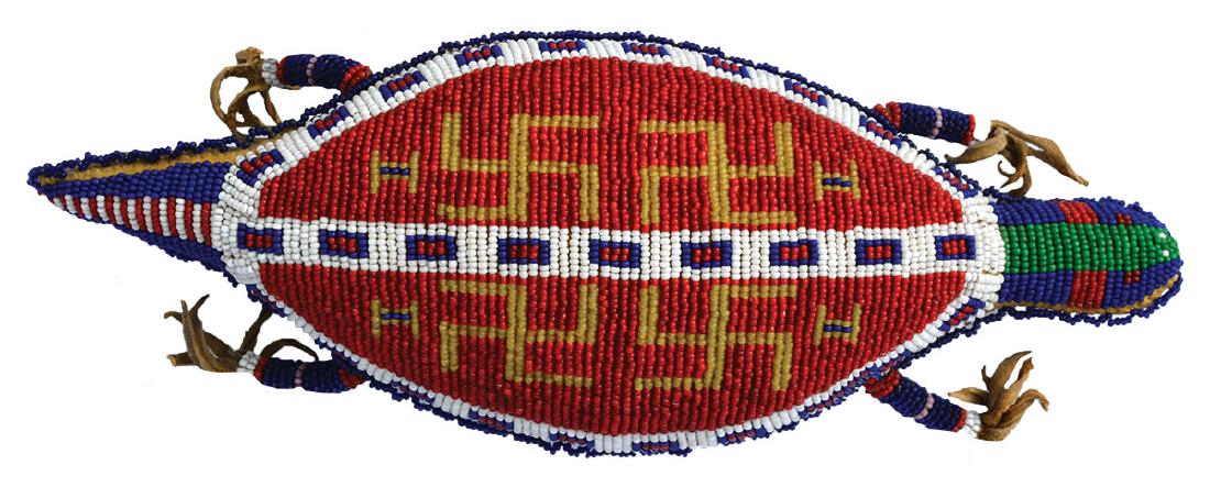 11" Beaded Fetish with leather belly.  1950's.  Very (1 of 2)