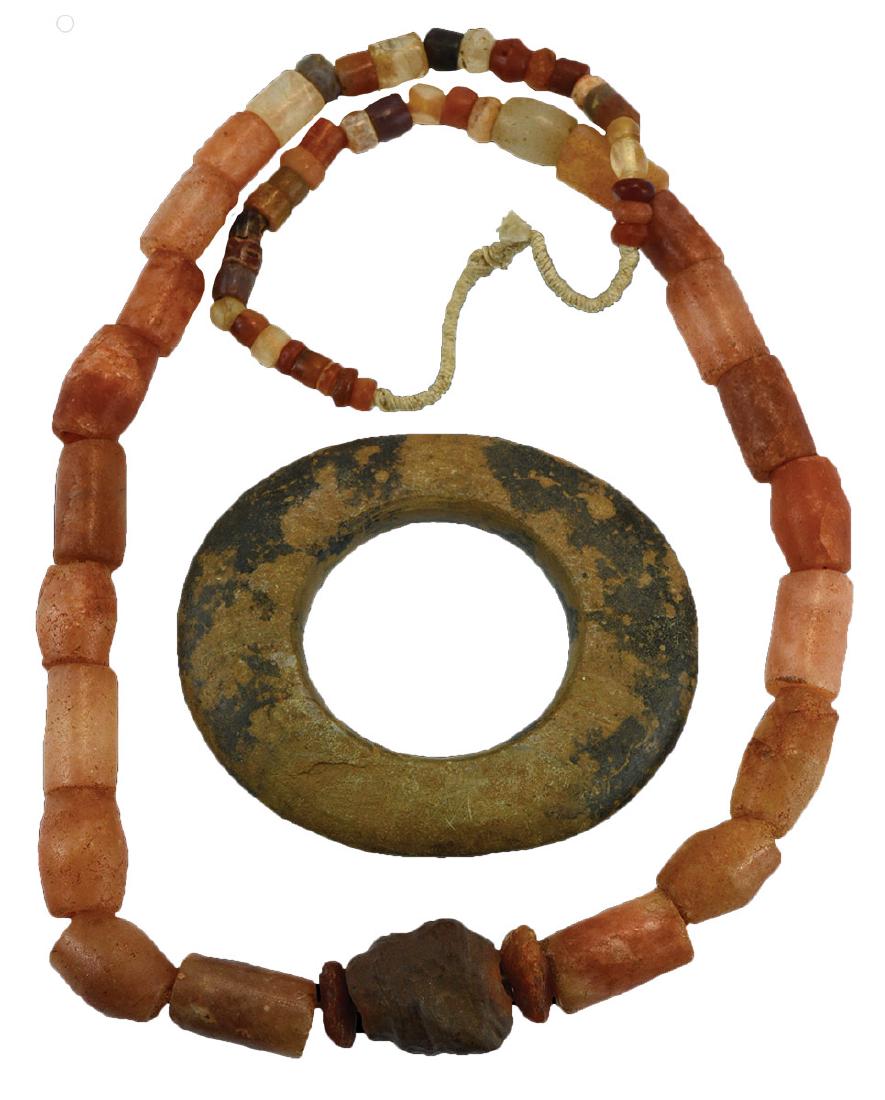 Ancient African Stone Bead Necklace (39") and Stone (1 of 1)