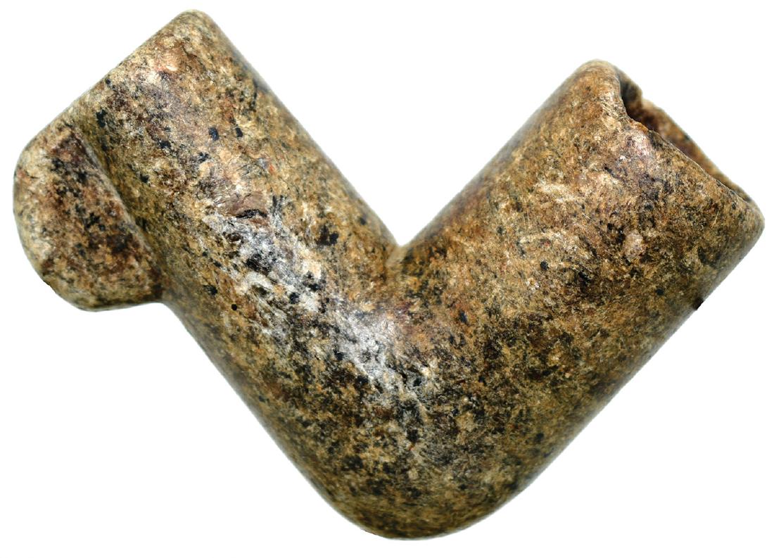 2 3/4" Historic Steatite Elbow Pipe.  Older example (1 of 3)