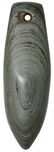3 3/8" Drilled Plummet. Pike Co, IN. Banded Slate. - 2