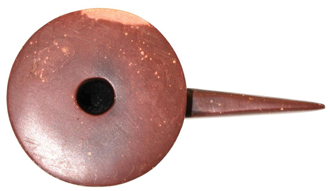3 15/16" Historic Catlinite Disk Pipe.  MN.  Well made (1 of 3)
