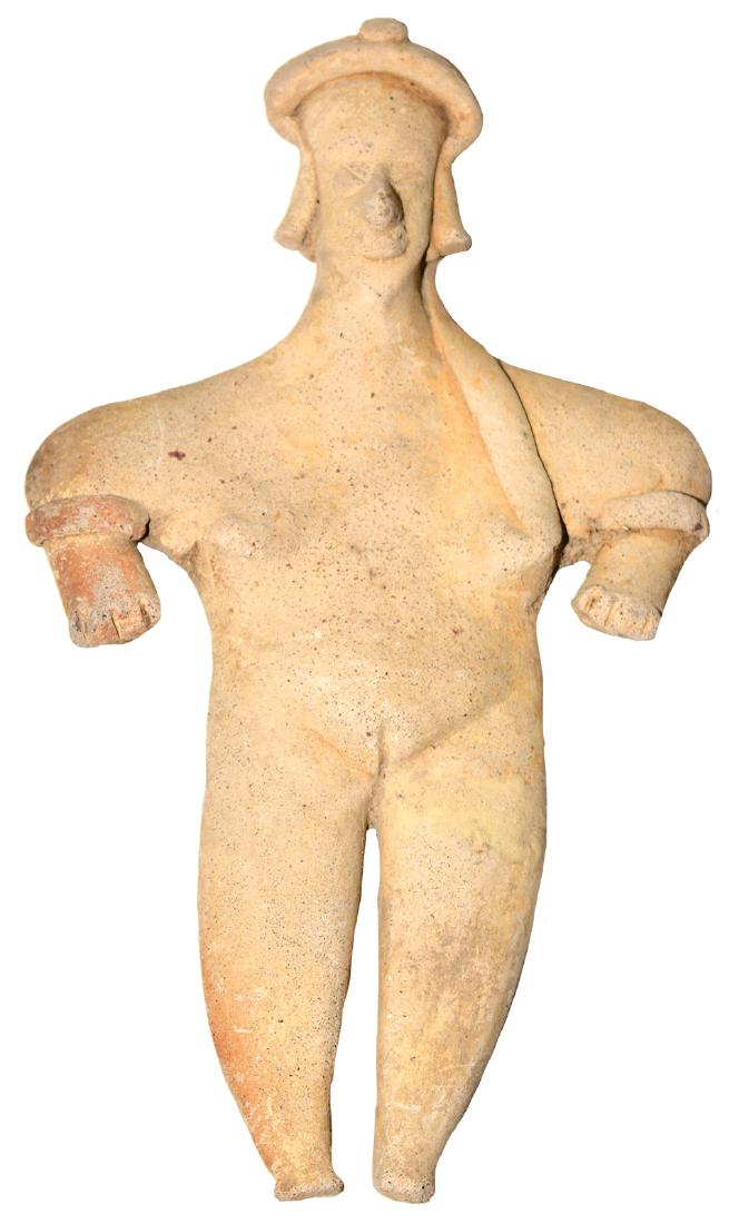 8 1/4"  Female Pottery Figurine.  Colima, MX. (1 of 2)