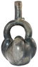 9 3/4" Blackware Stirrup Vessel. Peru. Chimu (circa