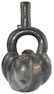 9 3/4" Blackware Stirrup Vessel. Peru. Chimu (circa - 2
