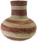 8 1/8" H. Quapaw Red and White Striped Jar. Found in