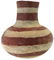 8 1/8" H. Quapaw Red and White Striped Jar. Found in - 2