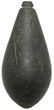 3 1/16" Grooved Plummet. Black Hardstone. Pike Co,