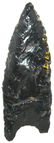 3 1/8" Humboldt. Tulare Co, CA. Obsidian. Found by - 2