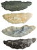 Four large Paleo Crescents. 2 1/8"-2 3/8". Tulare