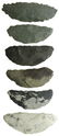 Six Paleo Crescents (1 5/8" to 2"). . Tulare Lake