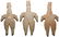 3 Ceramic Figurines. 6 1/4"-6 5/8". MX. Jalisco. - 2
