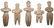 5 Ceramic Figurines. 5 1/4"-6 7/8". Western MX.