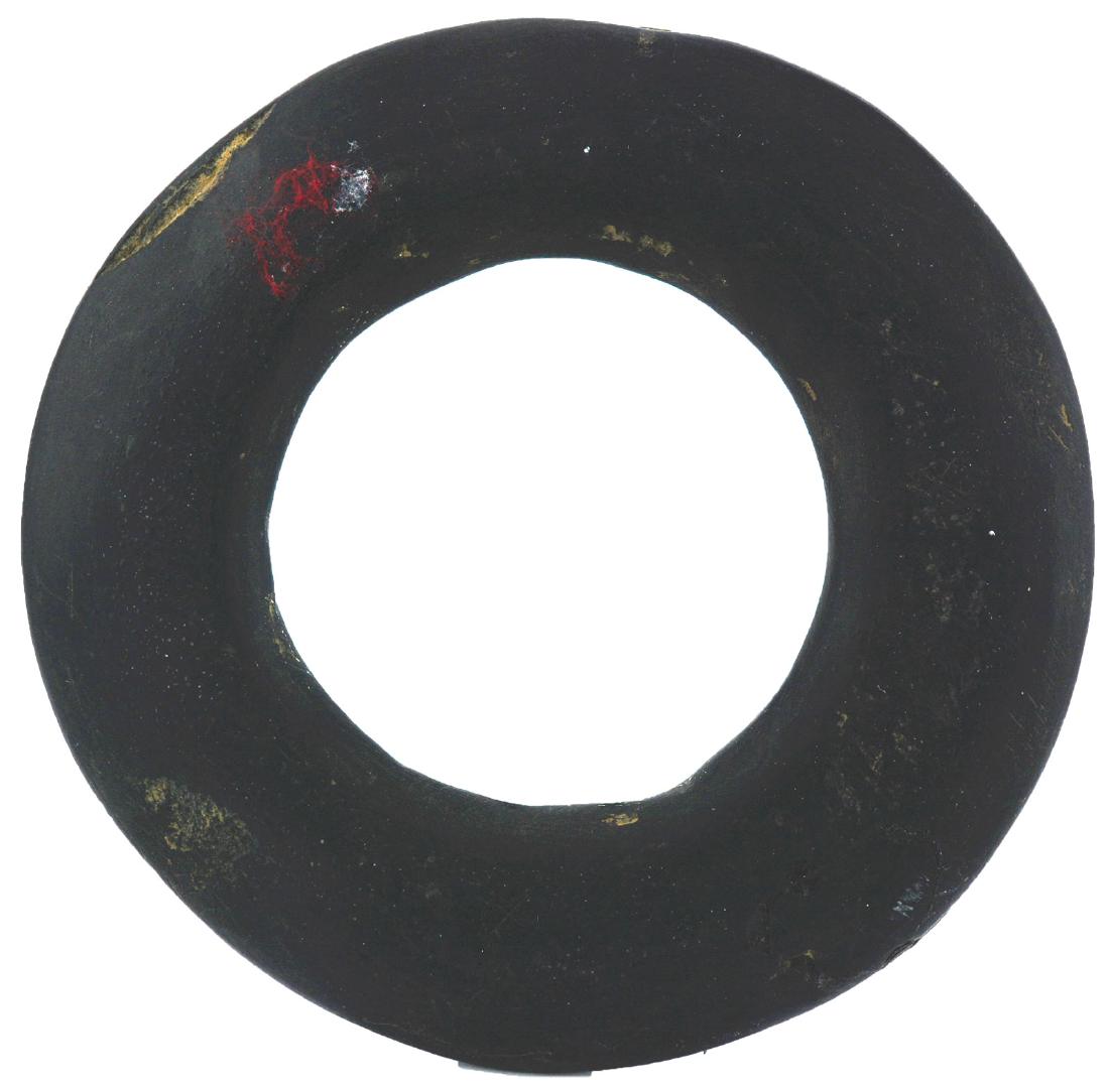 4 1/2" Cannel Coal Ring Discoidal.  NY.   Davis G8 COA (1 of 3)