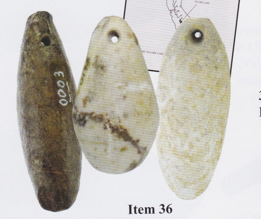 3 Drilled Charmstones.    ALL are pictured in Tulare (1 of 6)