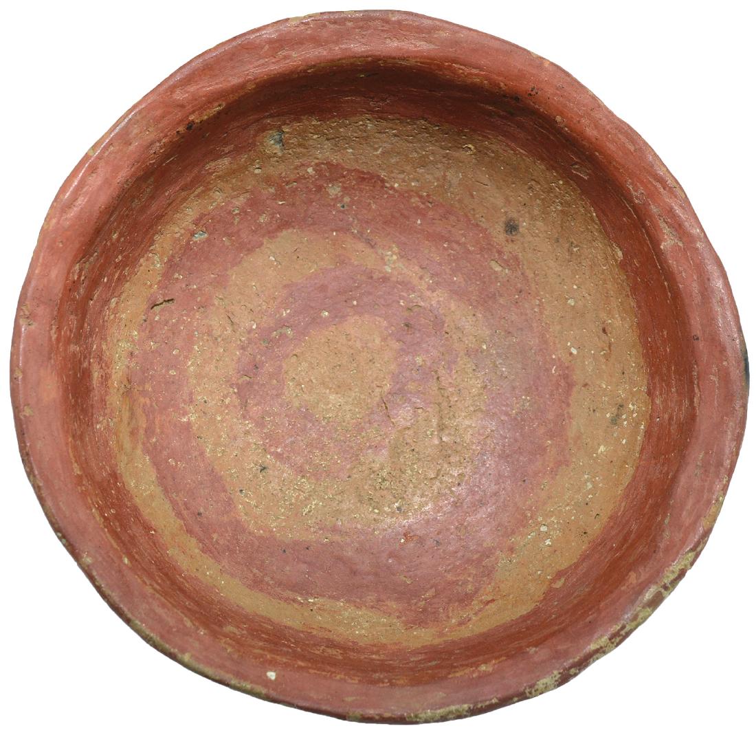 5 1/4" D. Red and Buff Quapaw Bowl.  St. Francis Co, (1 of 4)