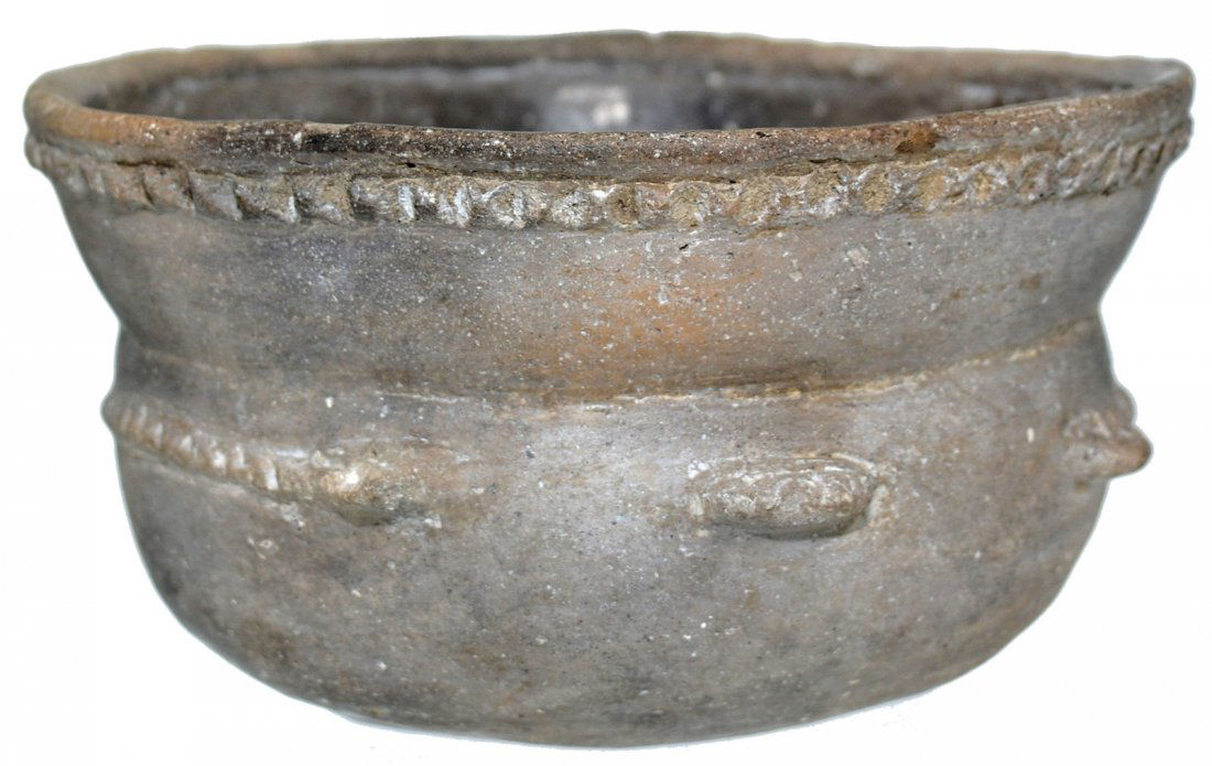 4 1/2" D. Fish Effigy Bowl.  Effigy style, excellent (1 of 2)