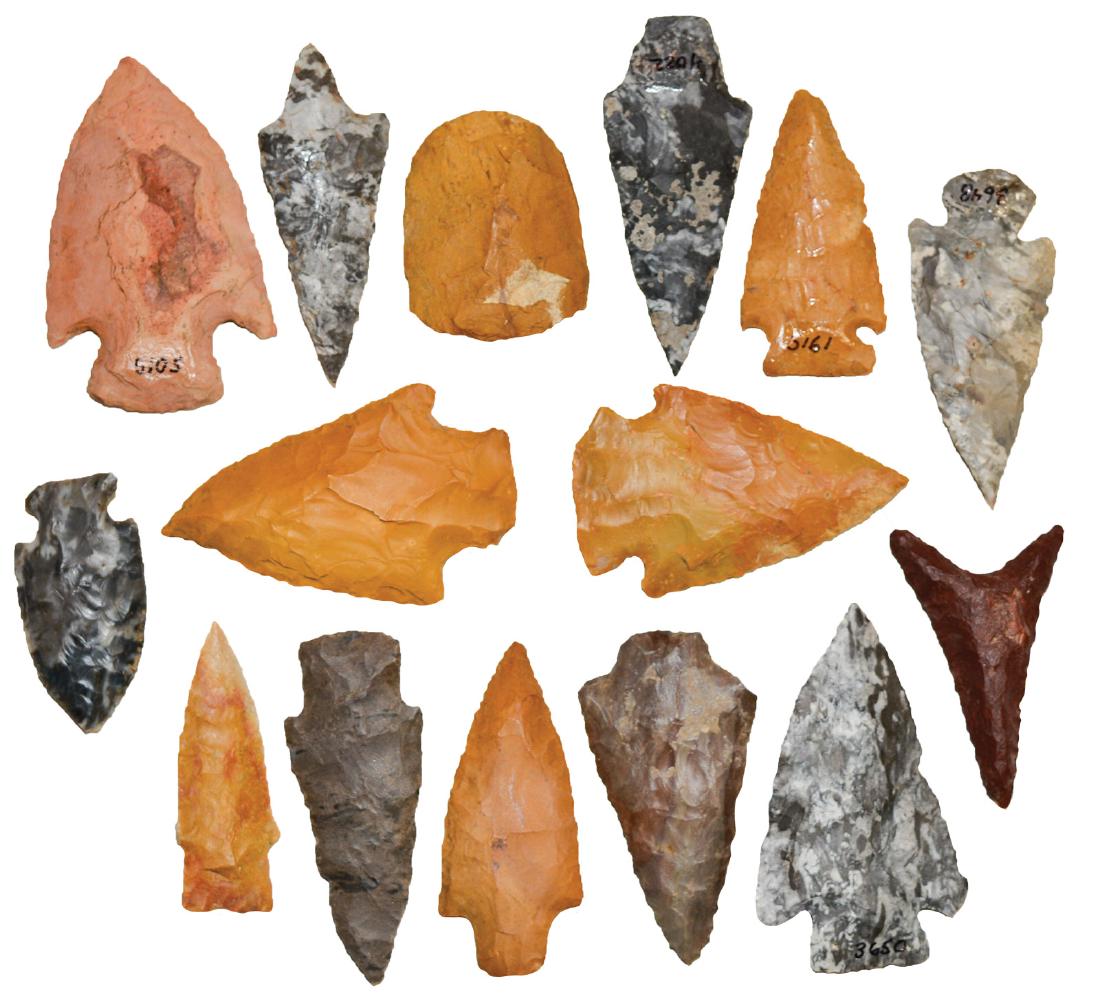 Group of 15 fine AR/MO Points (1 3/4"-2 3/4"). (1 of 1)