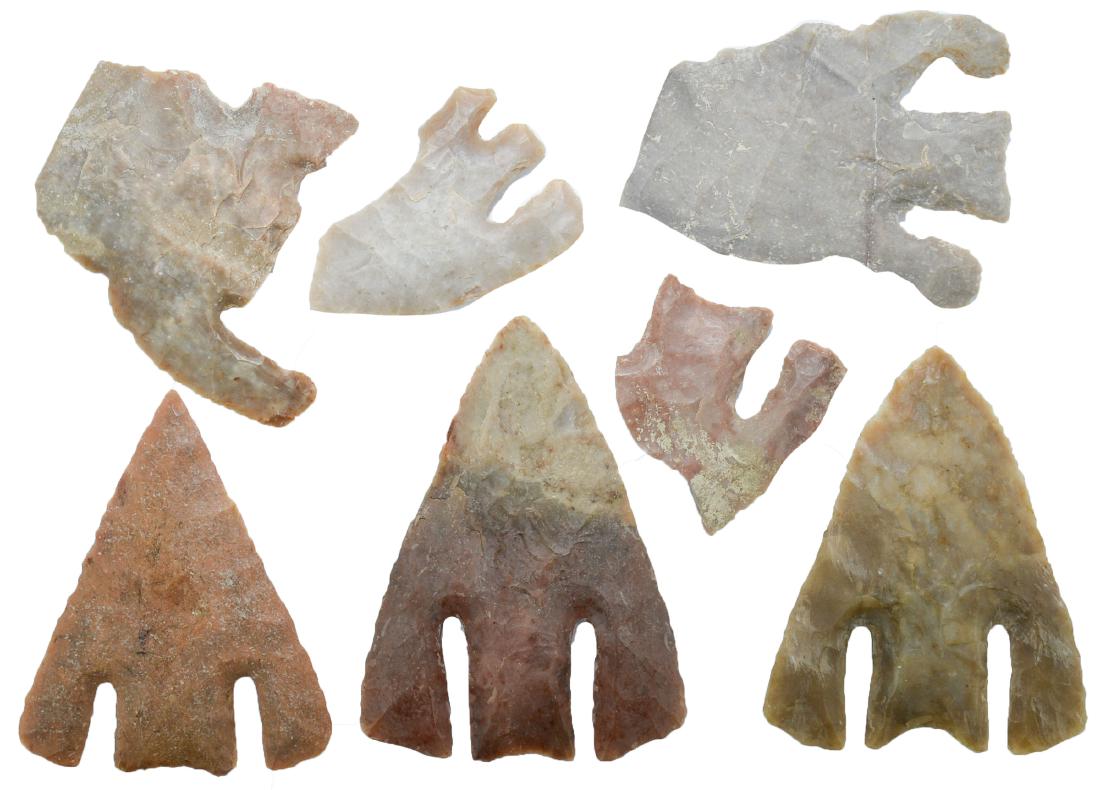 Group of 7 Calf Creek and Andice Points  Some broken, (1 of 1)