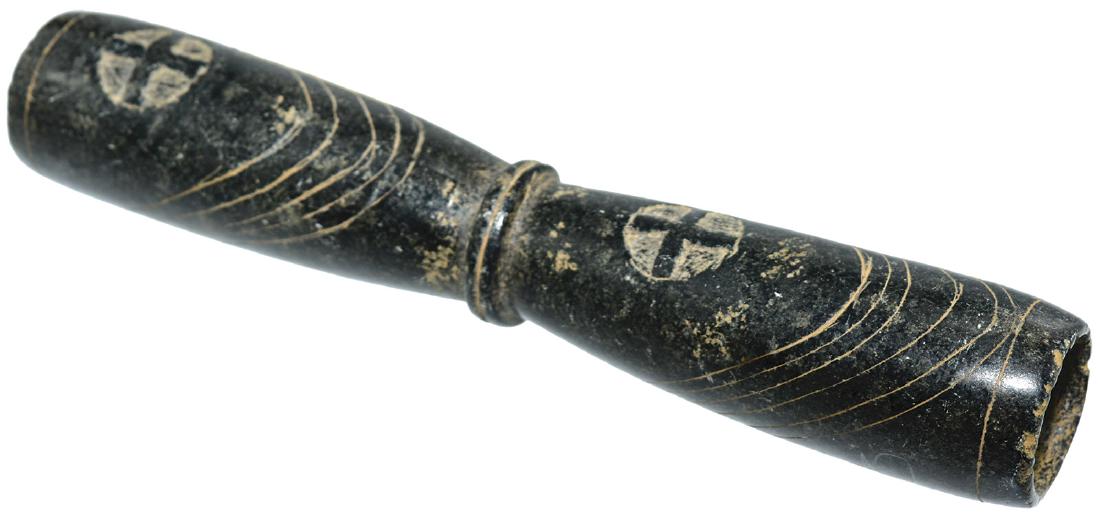 7 3/4" Constricted Center Tube Pipe.  TN.  Steatite. (1 of 2)