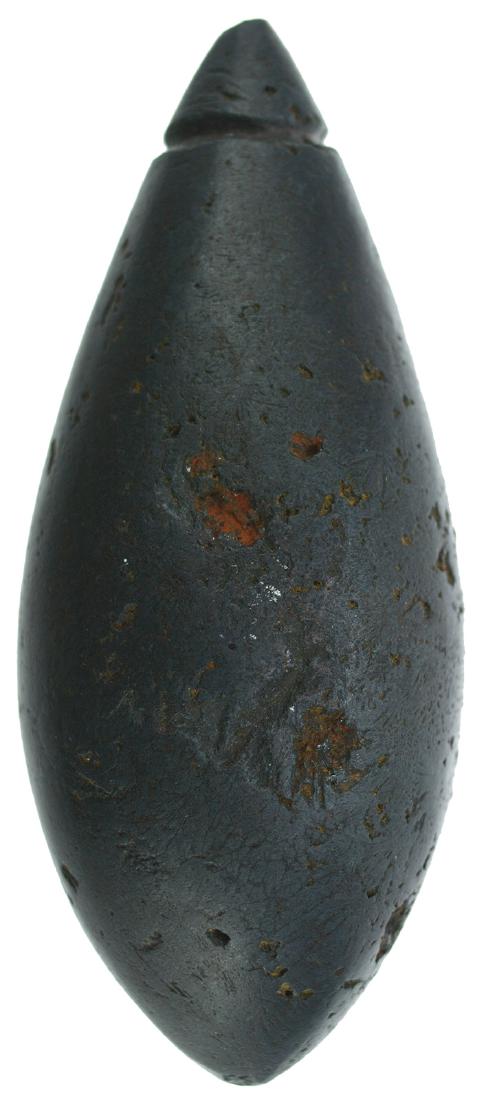 3" Hematite Grooved Plummet.  Dickey COA.  St. Charles (1 of 3)