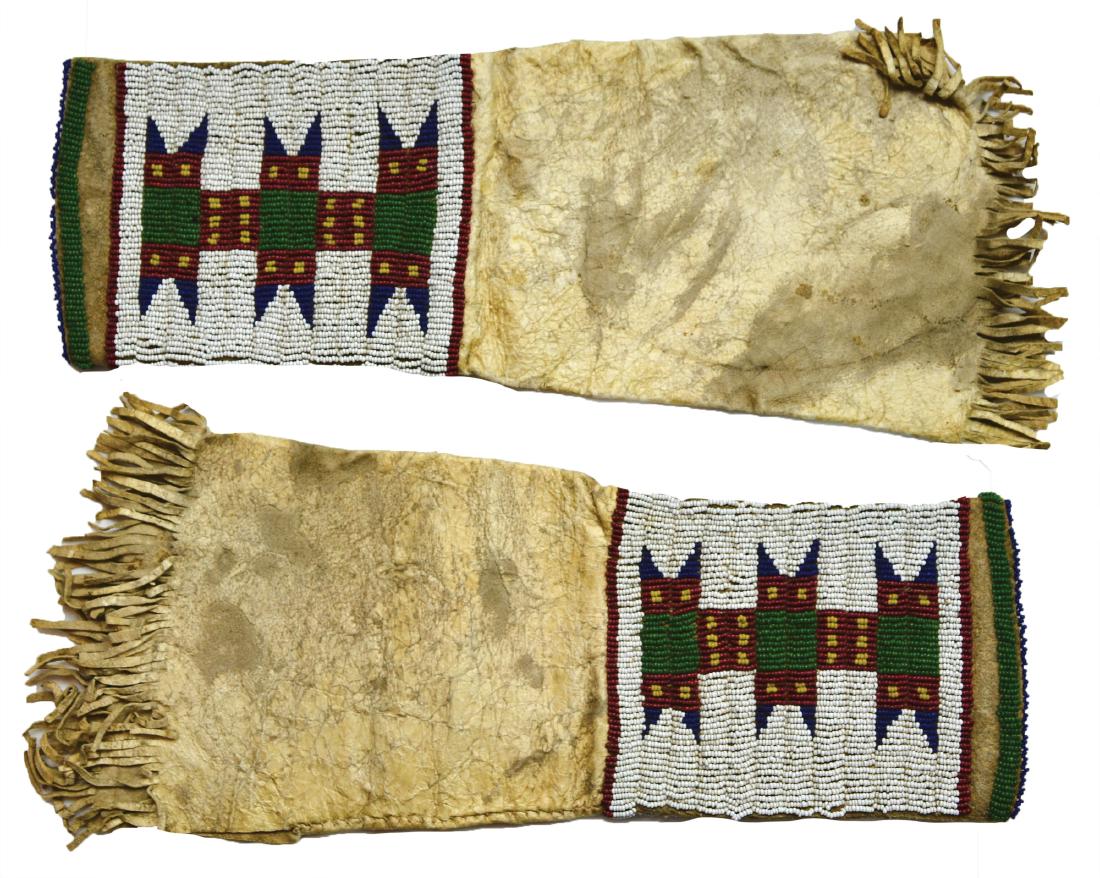 Set of Child's Leggings.  14" Beaded with fringed (1 of 2)