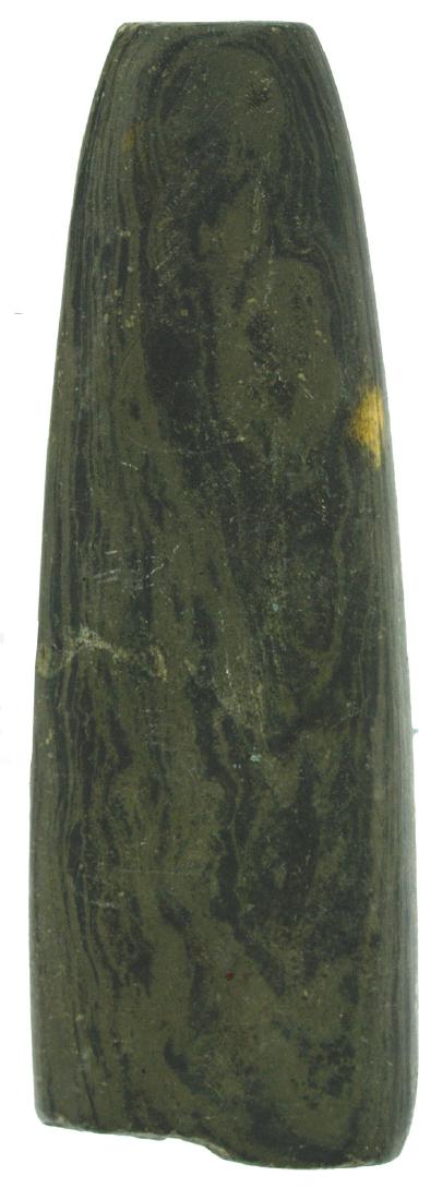 4 3/8" Slate Tube Bannerstone.  Ohio Co, IN.  Davis G9 (1 of 5)