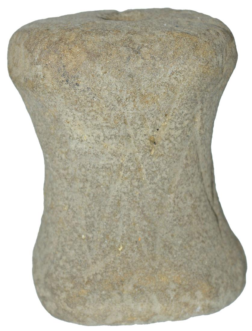 3 1/4" Engraved Sandstone Spool.  OH.   Oval profile. (1 of 7)