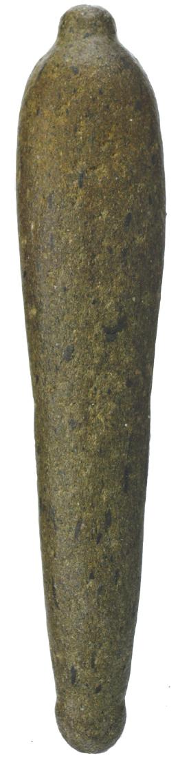 6 1/4" Knobbed End Charmstone.  CA.  G10, green (1 of 2)