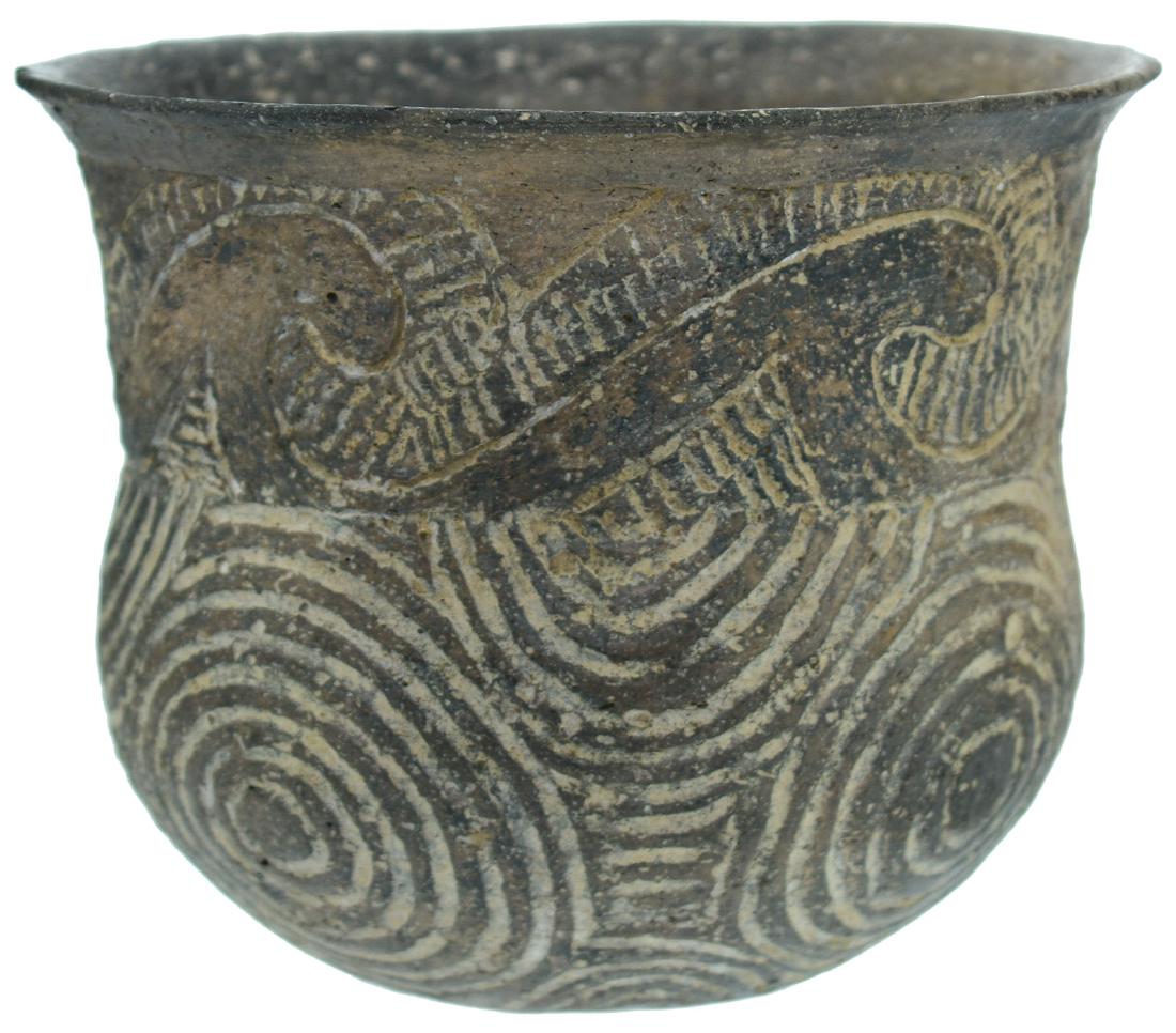 3 5/8" H. Hudson Incised Jar.  Cass Co, TX. Intricately (1 of 4)