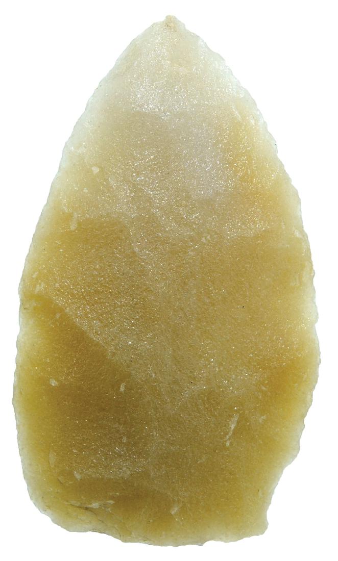 3 5/16" Hixton Quartzite Blade.  Thin, translucent. (1 of 2)