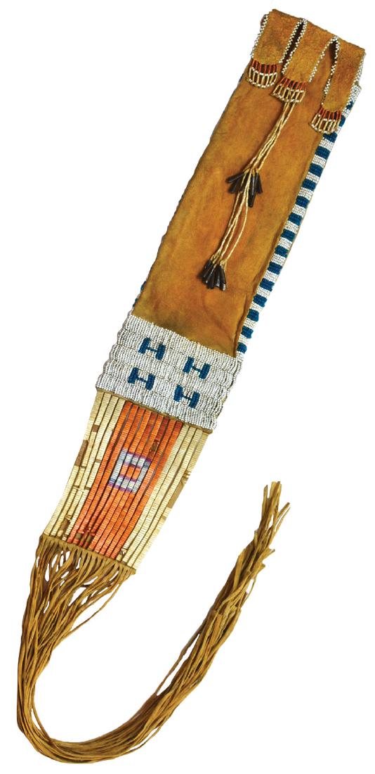 Early Sioux Pipe Bag. 42"L. with fringe. Early 1900's. (1 of 10)