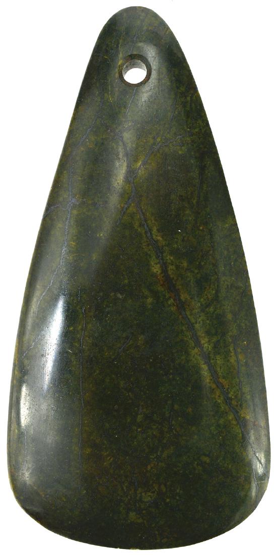 4 3/8" Taino Jadeite Pendant.  Highly polished. (1 of 2)