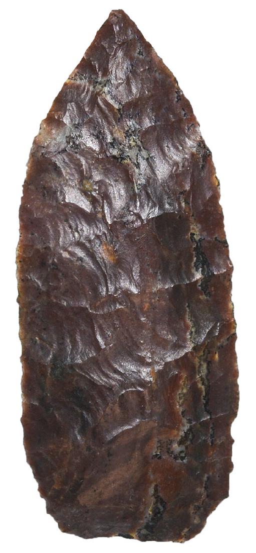 2 1/2" Paleo Lance.  Lake Eufaula, OK.  Nicely flaked. (1 of 2)