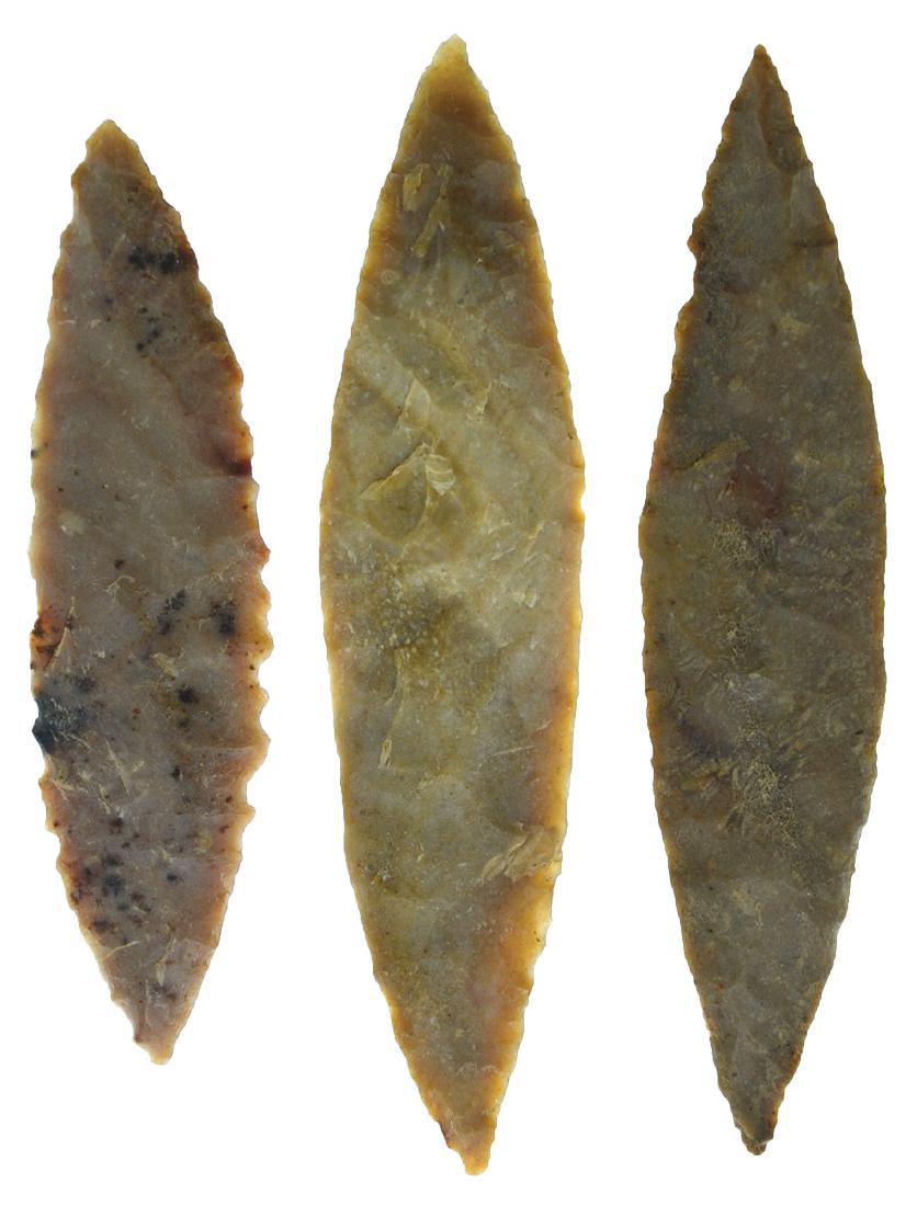 Three Willow Leaf Blades (2 1/2"- 3 1/8").  Ex-Earl (1 of 3)