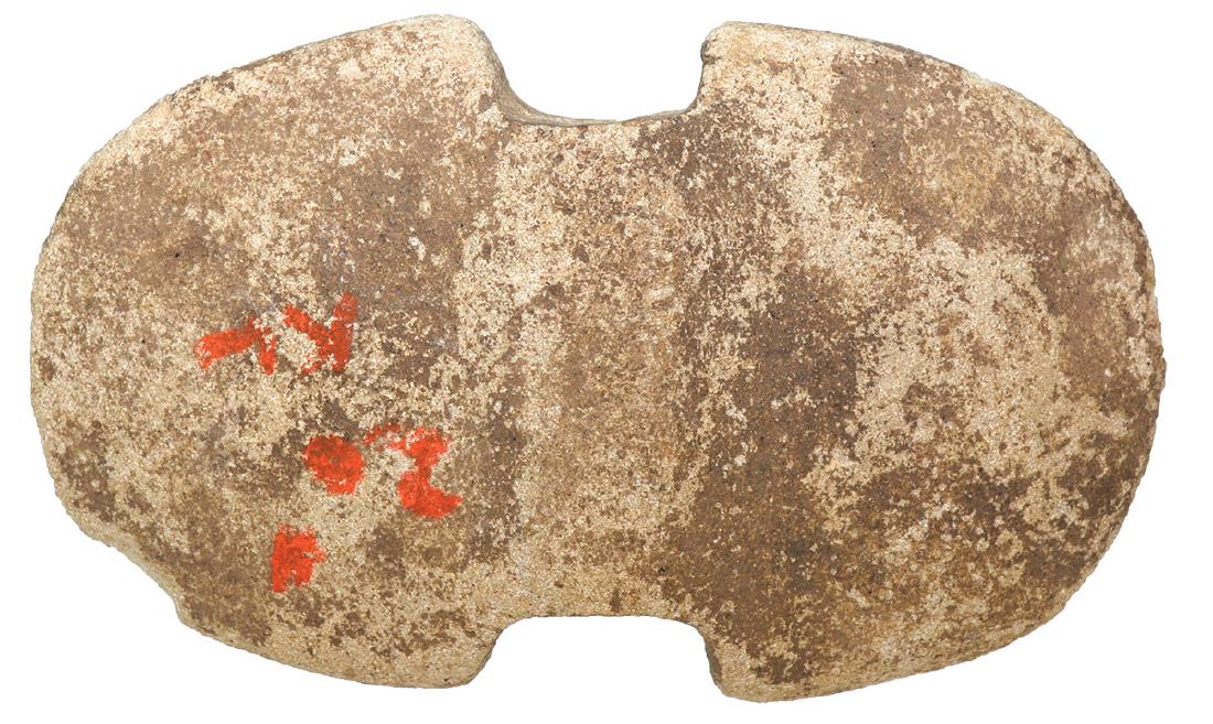 4 1/8" Notched Wing Bannerstone.  Dickey COA.  Coffee (1 of 3)