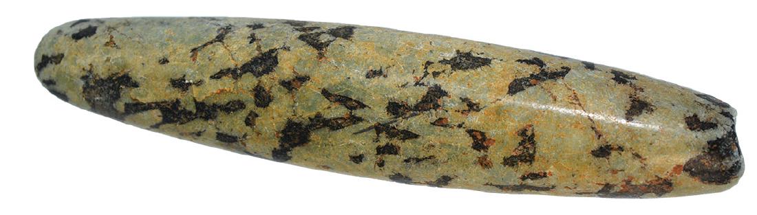 4 1/8" Stone Bead. Marion Co, WV.  Found by Jim Turney (1 of 3)