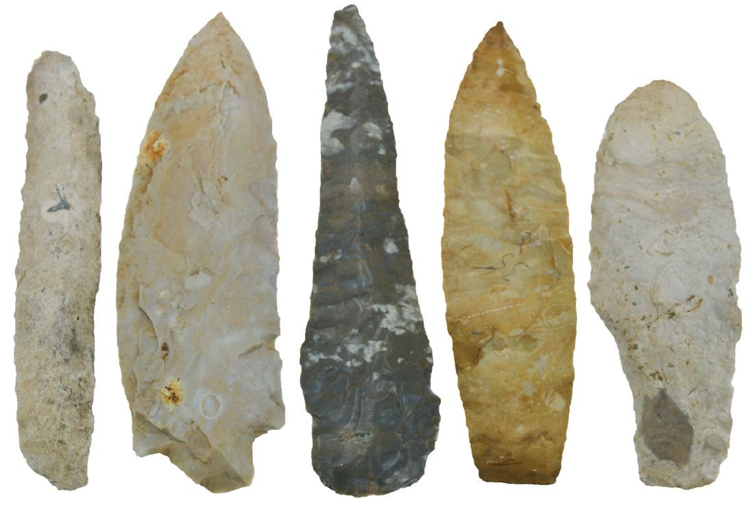 Five large and nice points (3 5/8"-2 5/8").  Ex-Rick (1 of 2)