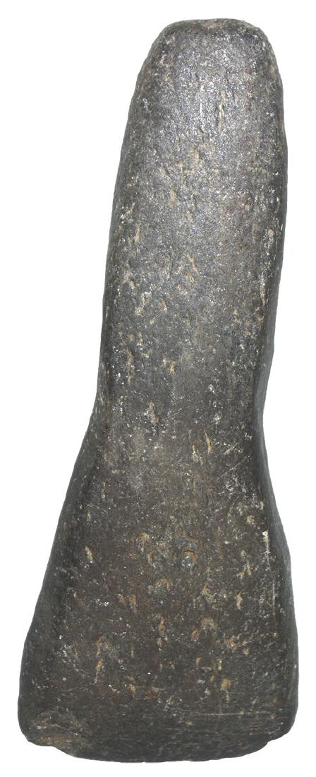 Two Stone Artifacts:  Flared Bit Chisel (4") and (1 of 2)