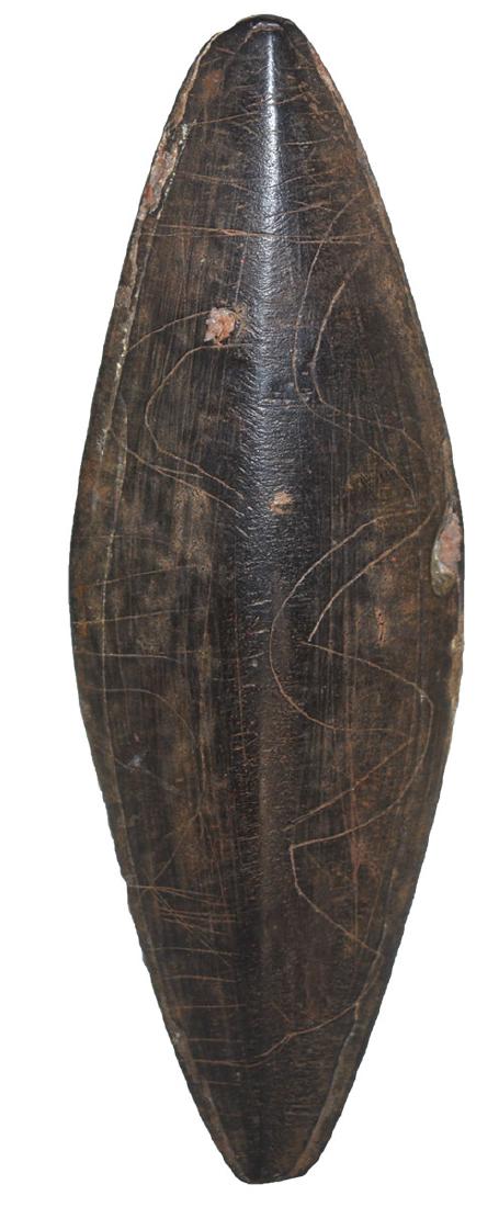 5 3/8" Slate Bar with Engraved Serpent.  Ross Co, OH. (1 of 2)