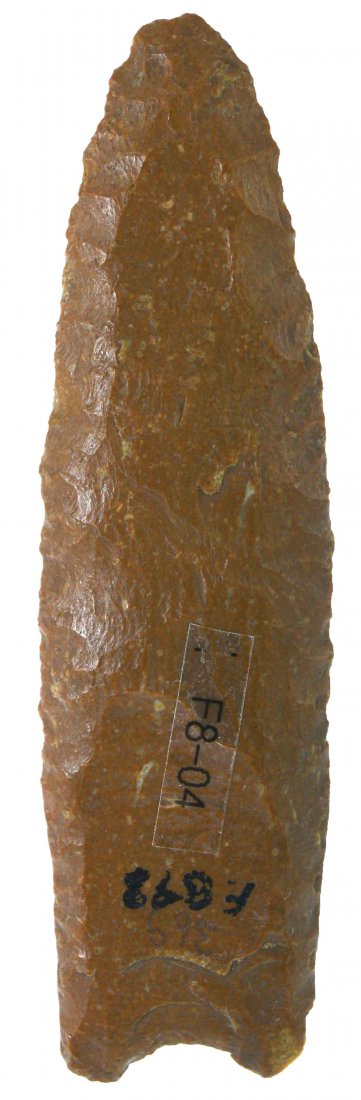 3 7/8" Clovis.  MO.  Fine old example with creek (1 of 3)