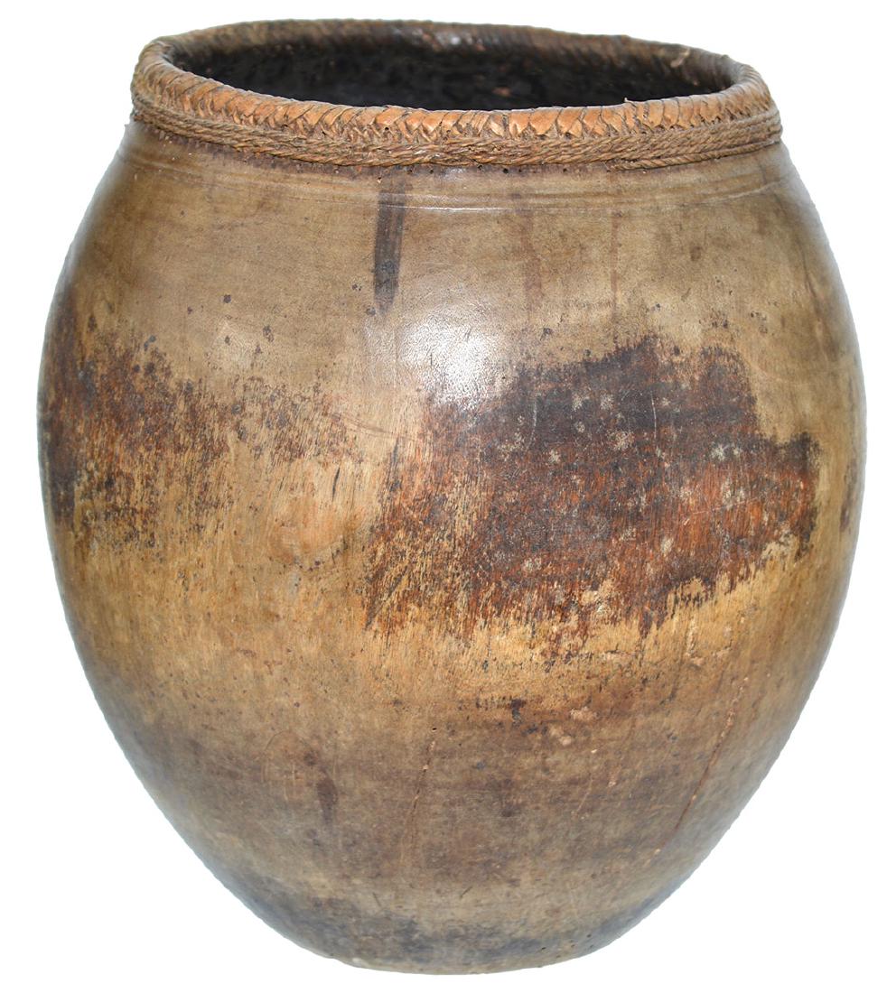 8 3/4" H. Wood Basket.  Old example with some old (1 of 4)