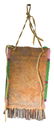 7 5/8" (with metal tinklers) Crow Beaded Bag. - 2