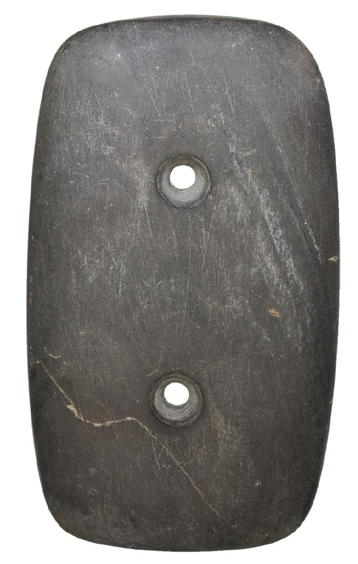 4" Gorget.  Adams Co, OH.  Banded Slate.  Sturdy (1 of 2)