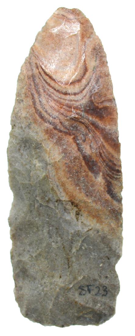 4 1/2" Archaic Knife.  Boone Co, MO.  Colorful.  FB (1 of 2)