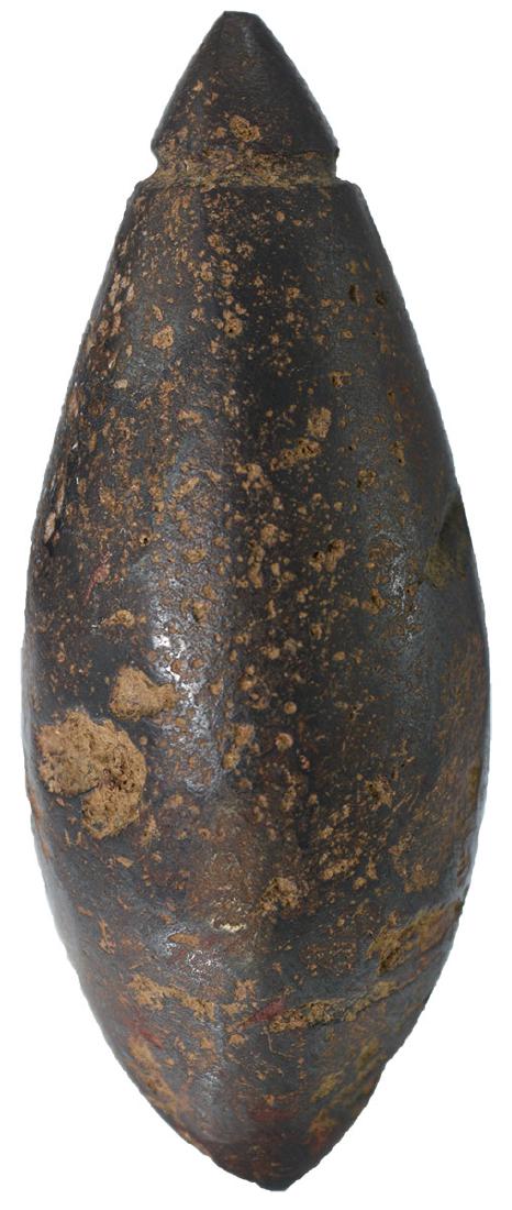 3" Grooved Hematite Plummet.  Graves Co, KY.  Ex-Gary (1 of 2)