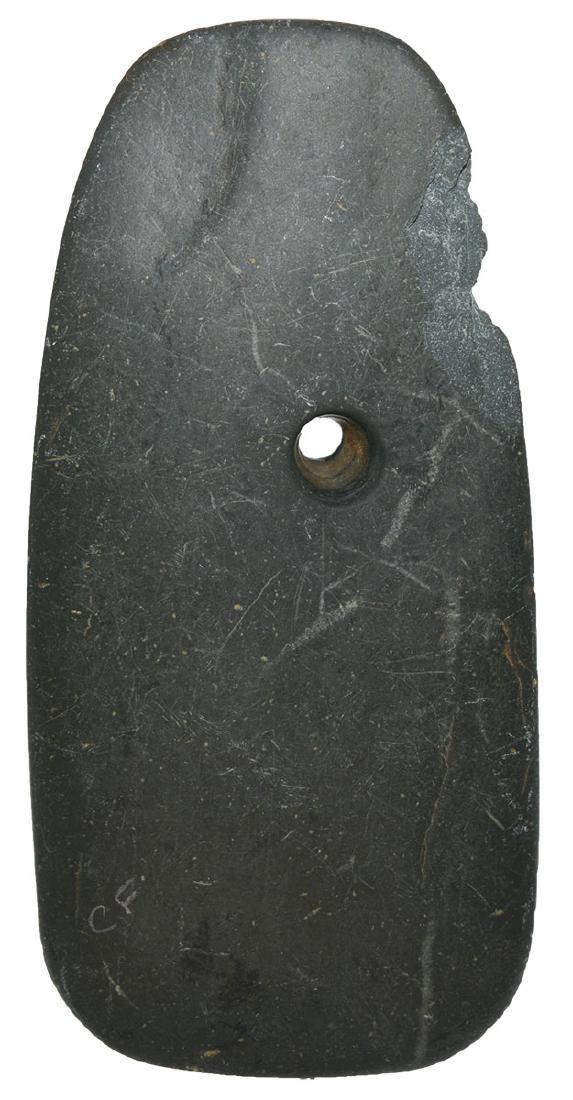 3 15/16" Pendant.  OH.  Green Slate.  Davis G8 COA (1 of 3)