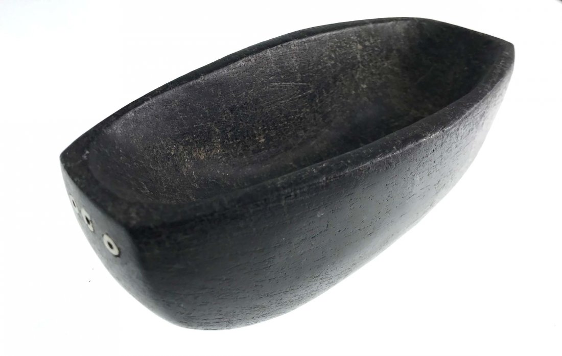 7 1/8"Chumash Boat Shaped Bowl.  Deeply scooped. (1 of 6)